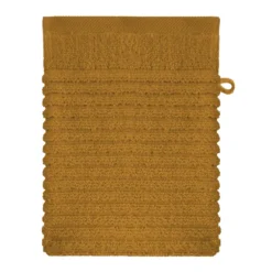 Gant de toilette pur coton 575 g/m² uni jaune Vitae ocre