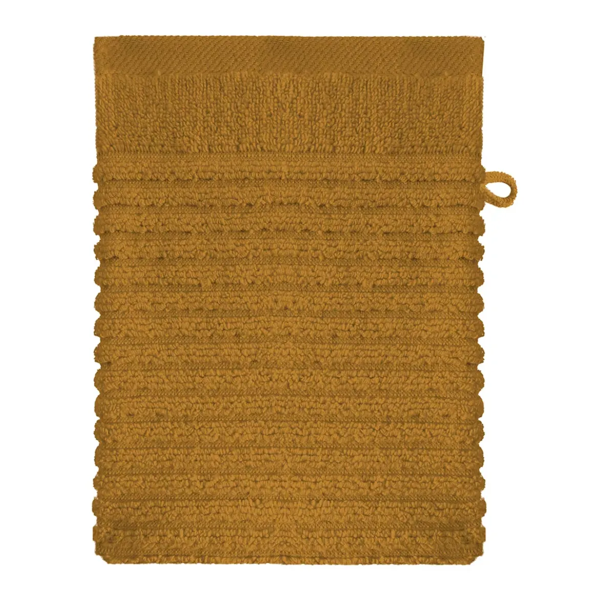 Gant de toilette pur coton 575 g/m² uni jaune Vitae ocre