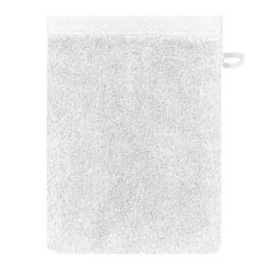 Gant de toilette pur coton 550 g/m² uni blanc Elea blanc