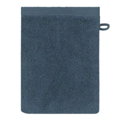 Gant de toilette pur coton 550 g/m² uni bleu Elea bleu ardoise