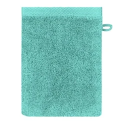 Gant de toilette pur coton 550 g/m² uni bleu Elea curacao