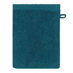 Gant de toilette pur coton 550 g/m² uni bleu Elea canard
