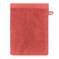 Gant de toilette pur coton 550 g/m² uni rose Elea corail