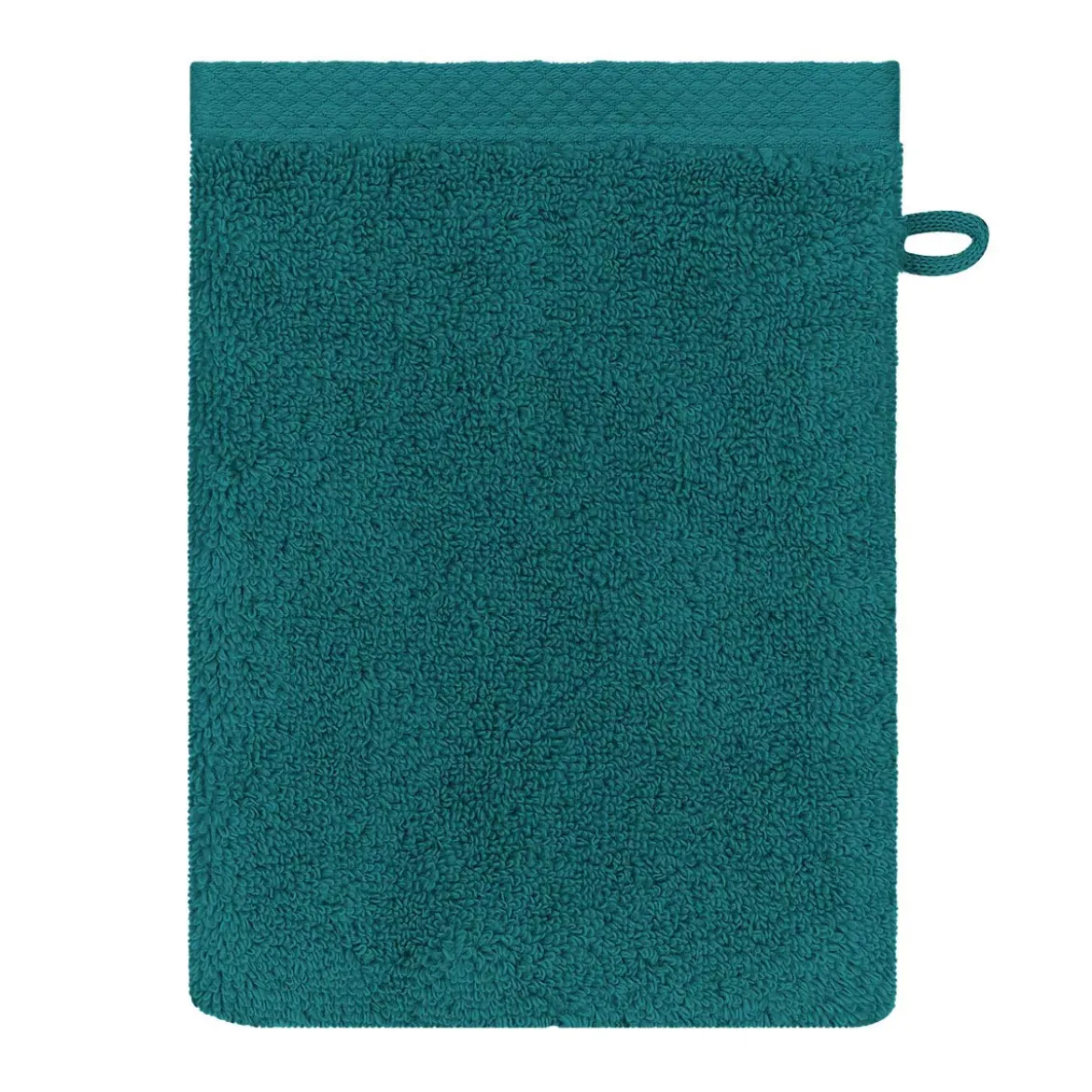 Gant de toilette pur coton 550 g/m² uni vert Elea emeraude