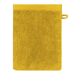 Gant de toilette pur coton 550 g/m² uni orange Elea safran