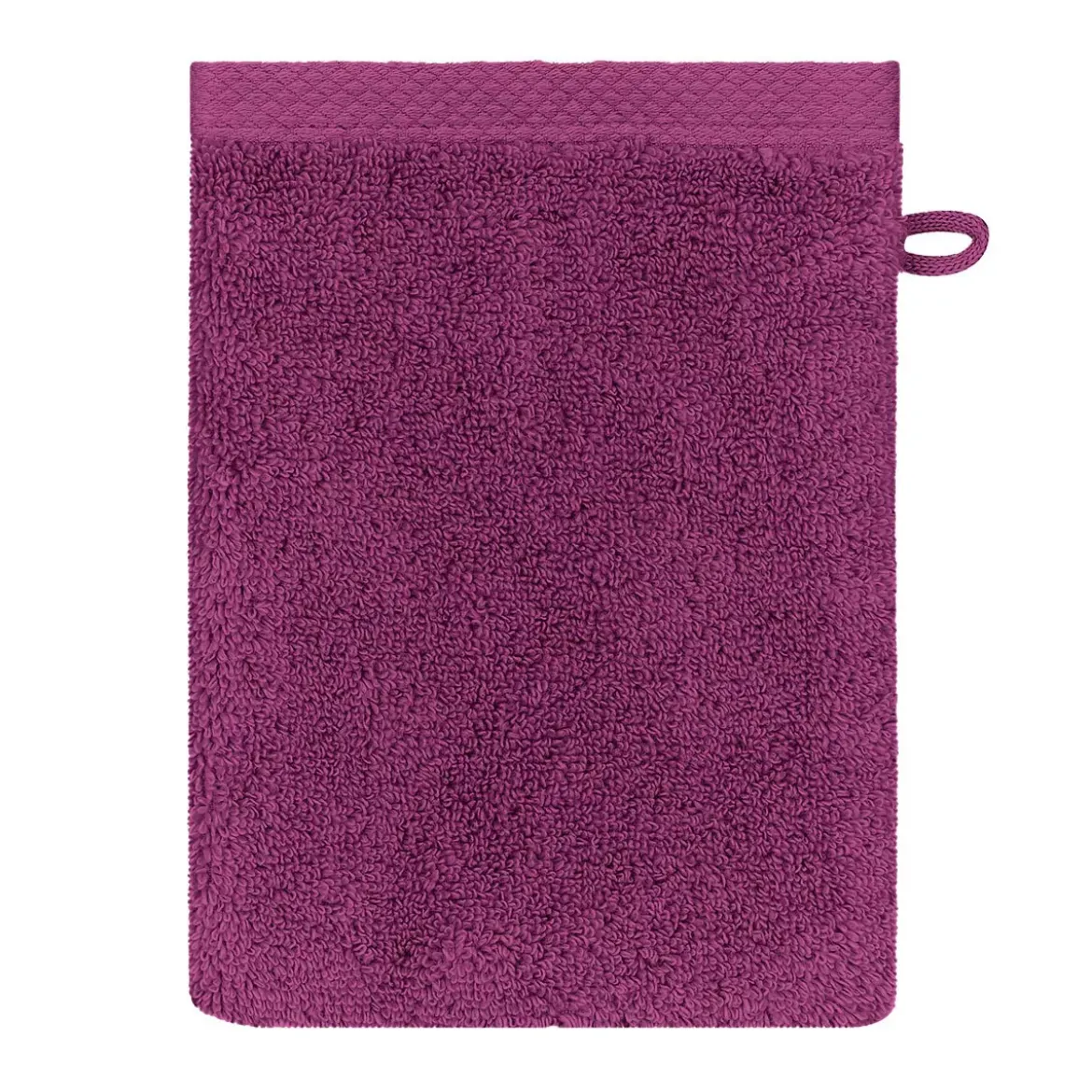 Gant de toilette pur coton 550 g/m² uni violet Elea raisin
