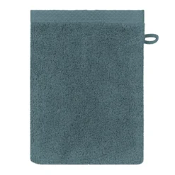 Gant de toilette pur coton 550 g/m² uni bleu Elea petrole