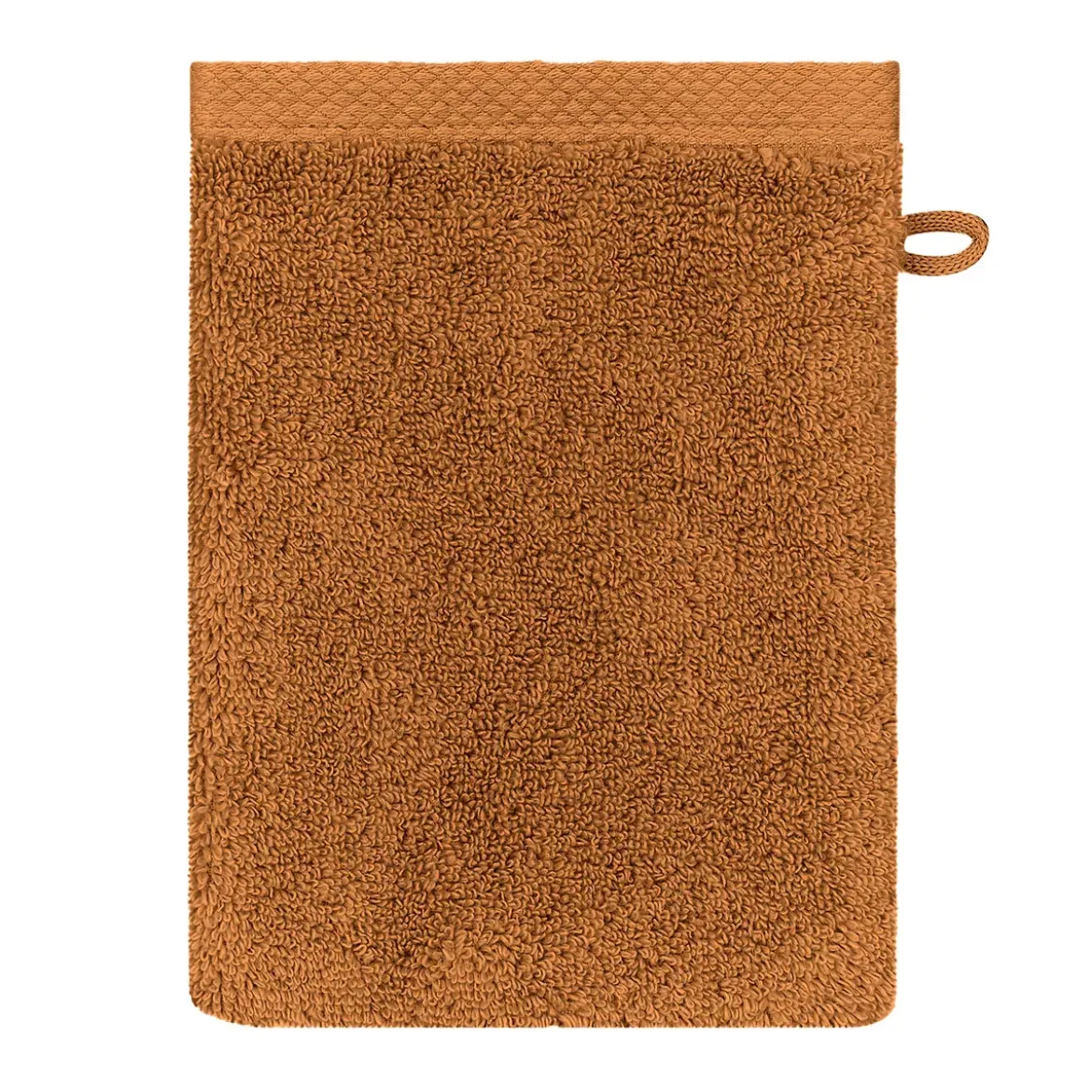 Gant de toilette pur coton 550 g/m² uni orange Elea rouille