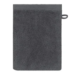 Gant de toilette pur coton 550 g/m² uni anthracite Elea carbone