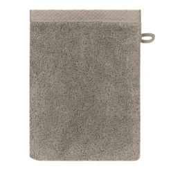 Gant de toilette pur coton 550 g/m² uni beige Elea chataignes