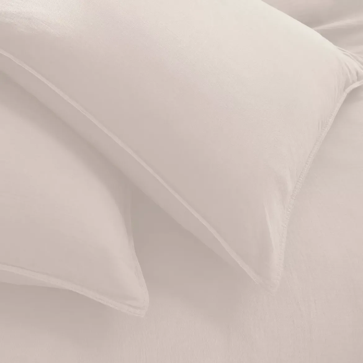 Housse de couette gaze de coton lavé uni blanc Malia neige