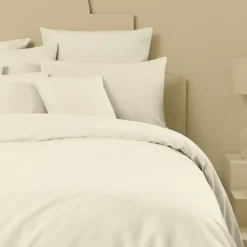 Housse de couette lin & coton 160 g/m² uni beige Le metis francais chanvre