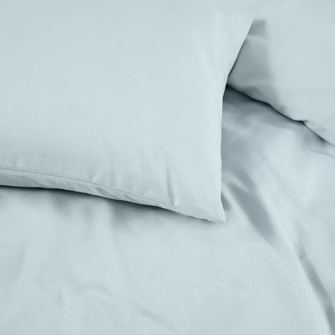 Housse de couette lin & coton 160 g/m² uni bleu Le metis francais aqua