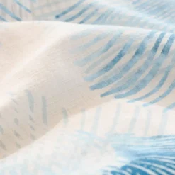 Housse de couette lin & coton lavé 130 g/m² imprimé bleu beige Vagues indigo