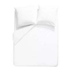 Housse de couette percale de coton uni blanc La percale francaise neige