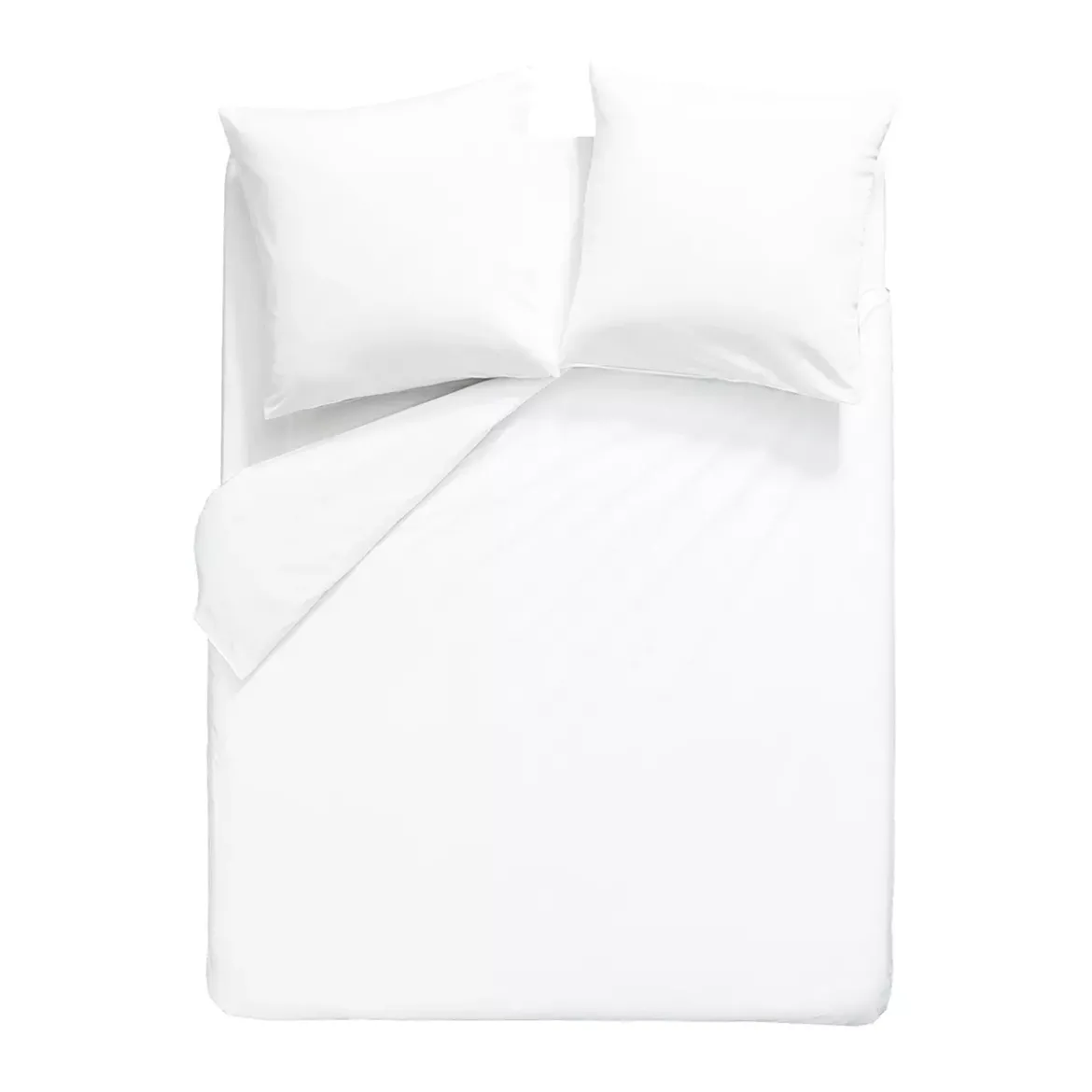Housse de couette percale de coton uni blanc Giulia blanc