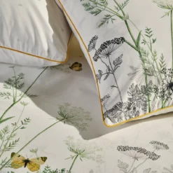 Housse de couette percale de coton lavé imprimé multicolore ecru Escapades magiques naturel