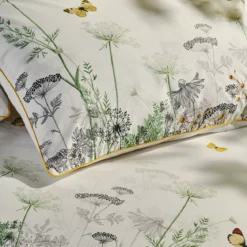 Housse de couette percale de coton lavé imprimé multicolore ecru Escapades magiques naturel