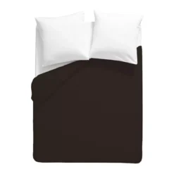 Housse de couette percale de coton uni chocolat Giulia chocolat