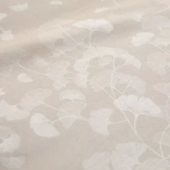 Housse de couette pur coton lavé imprimé beige Souffle de ginkos naturel