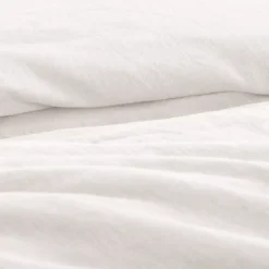 Housse de couette pur lin lavé 165 g/m² uni blanc Le lin lave blanc