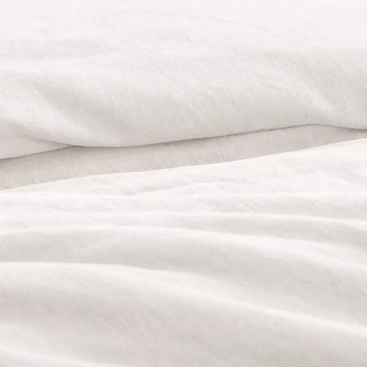 Housse de couette pur lin lavé 165 g/m² uni blanc Le lin lave blanc