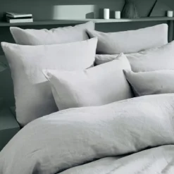 Housse de couette pur lin lavé 165 g/m² uni gris Le lin lave gris perle
