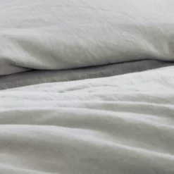 Housse de couette pur lin lavé 165 g/m² uni gris Le lin lave gris perle