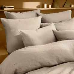 Housse de couette pur lin lavé 165 g/m² uni beige Le lin lave lin