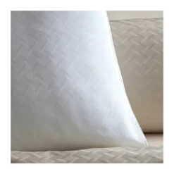 Housse de couette satin de coton motif jacquard blanc Adagio blanc
