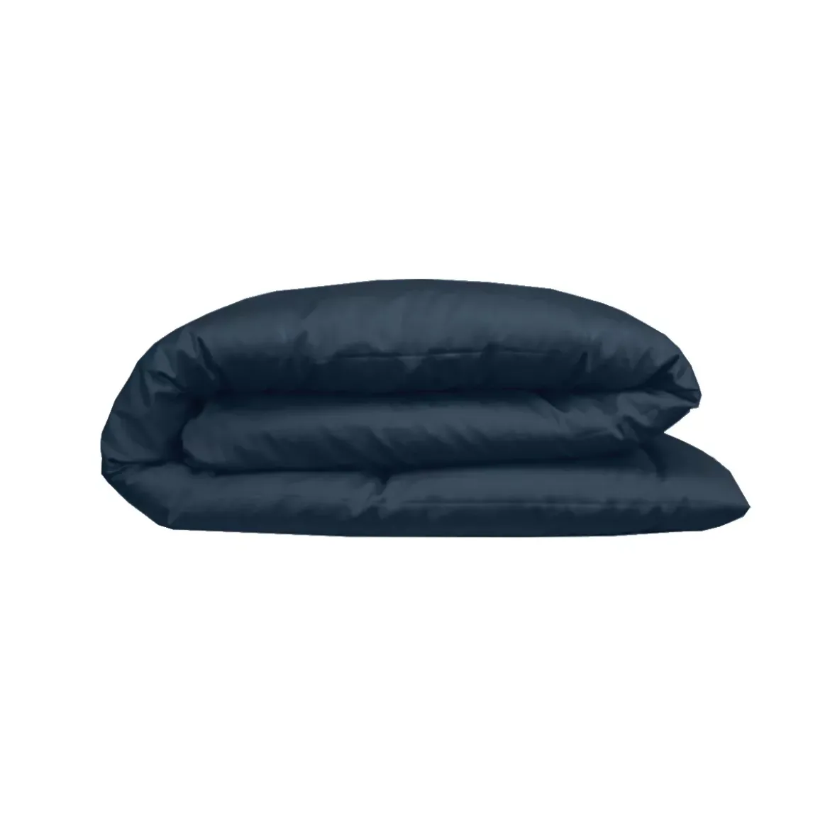 Housse de couette satin de coton uni bleu Ava uni bleu nuit