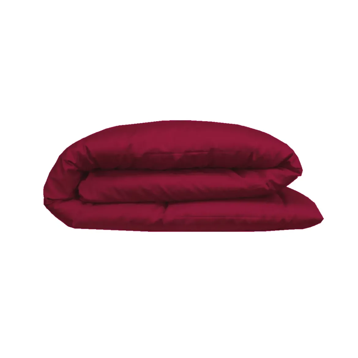 Housse de couette satin de coton uni rouge Ava uni dahlia