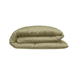 Housse de couette satin de coton uni brun marron Ava uni mordore