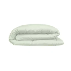 Housse de couette satin de coton uni vert Ava uni vert d'eau