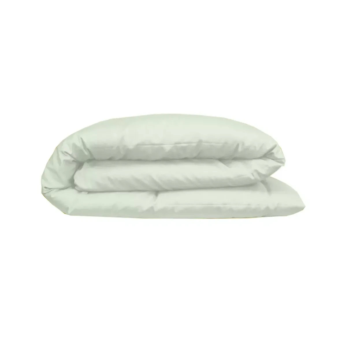 Housse de couette satin de coton uni vert Ava uni vert d'eau