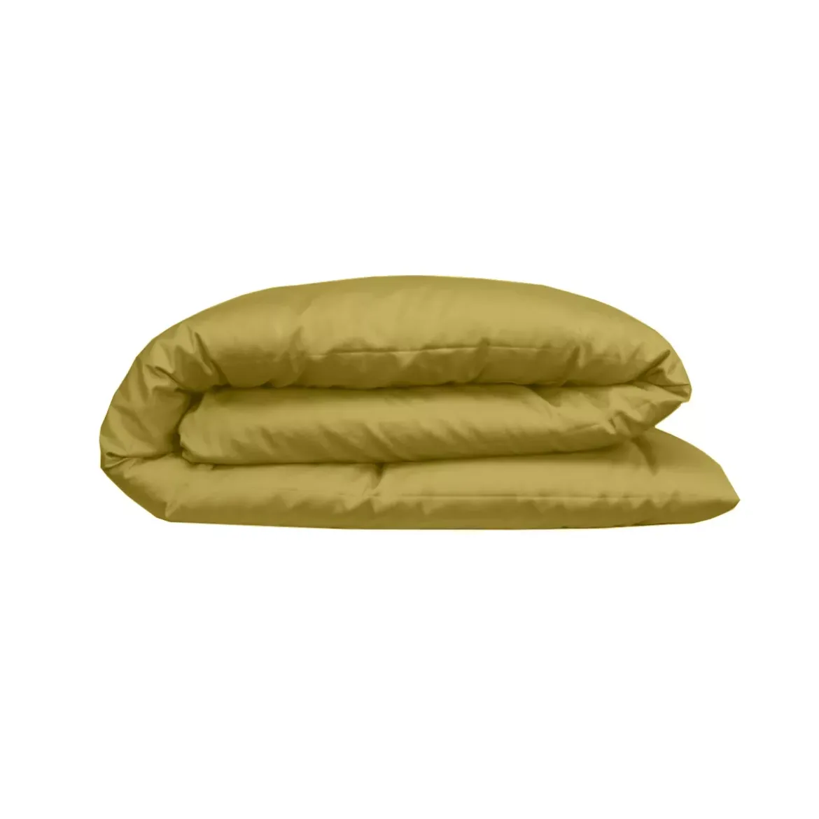 Housse de couette satin de coton uni or Ava uni curry