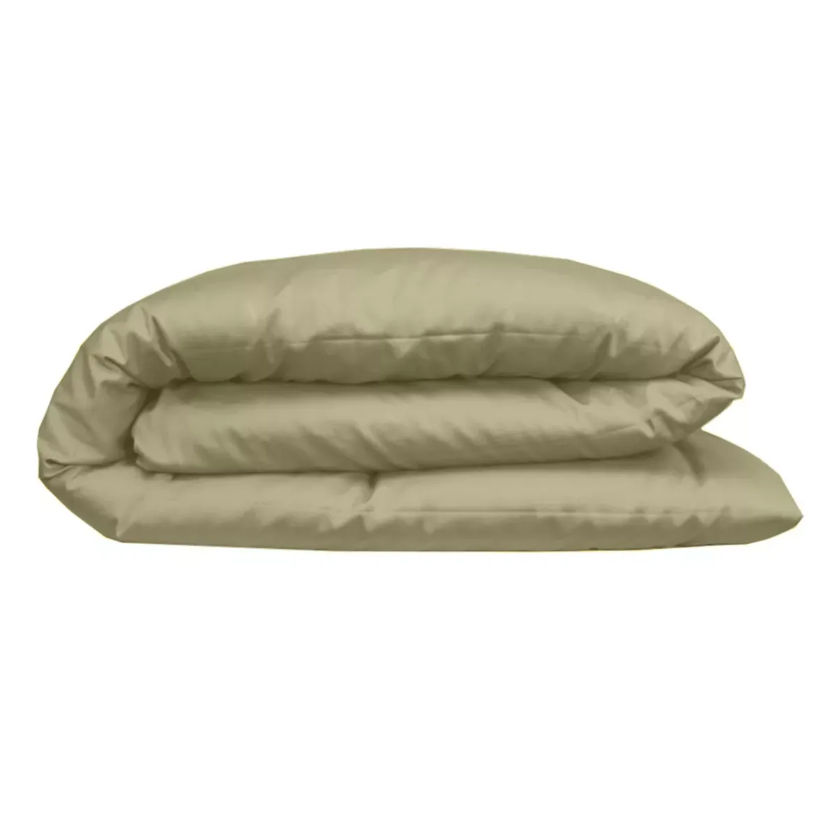 Housse de couette satin de coton uni beige Ava uni glaise
