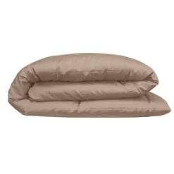 Housse de couette satin de coton uni rose Ava uni rose fume