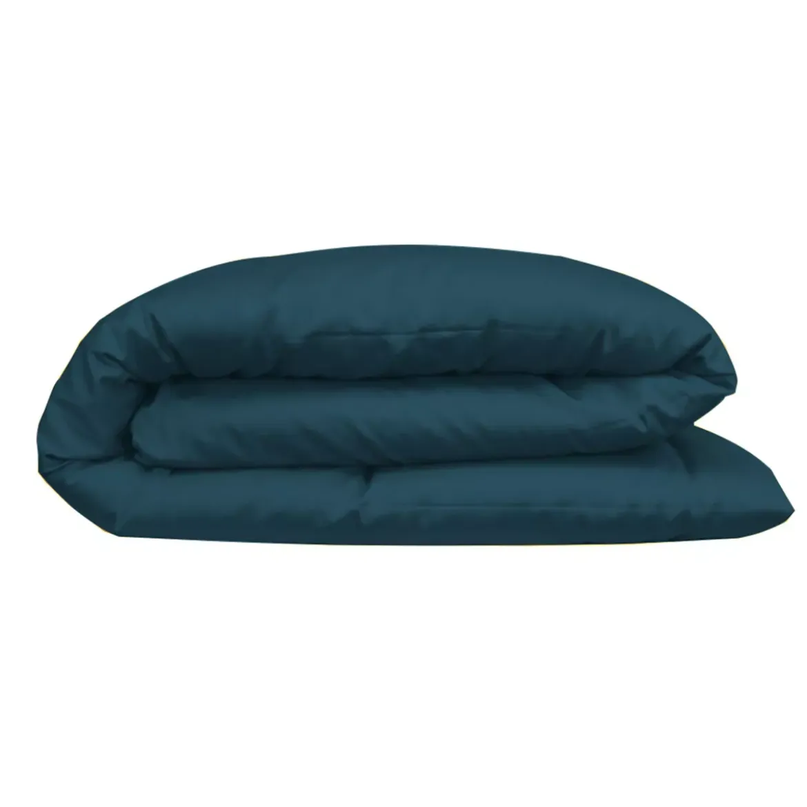 Housse de couette satin de coton uni bleu Ava uni bleu ardoise