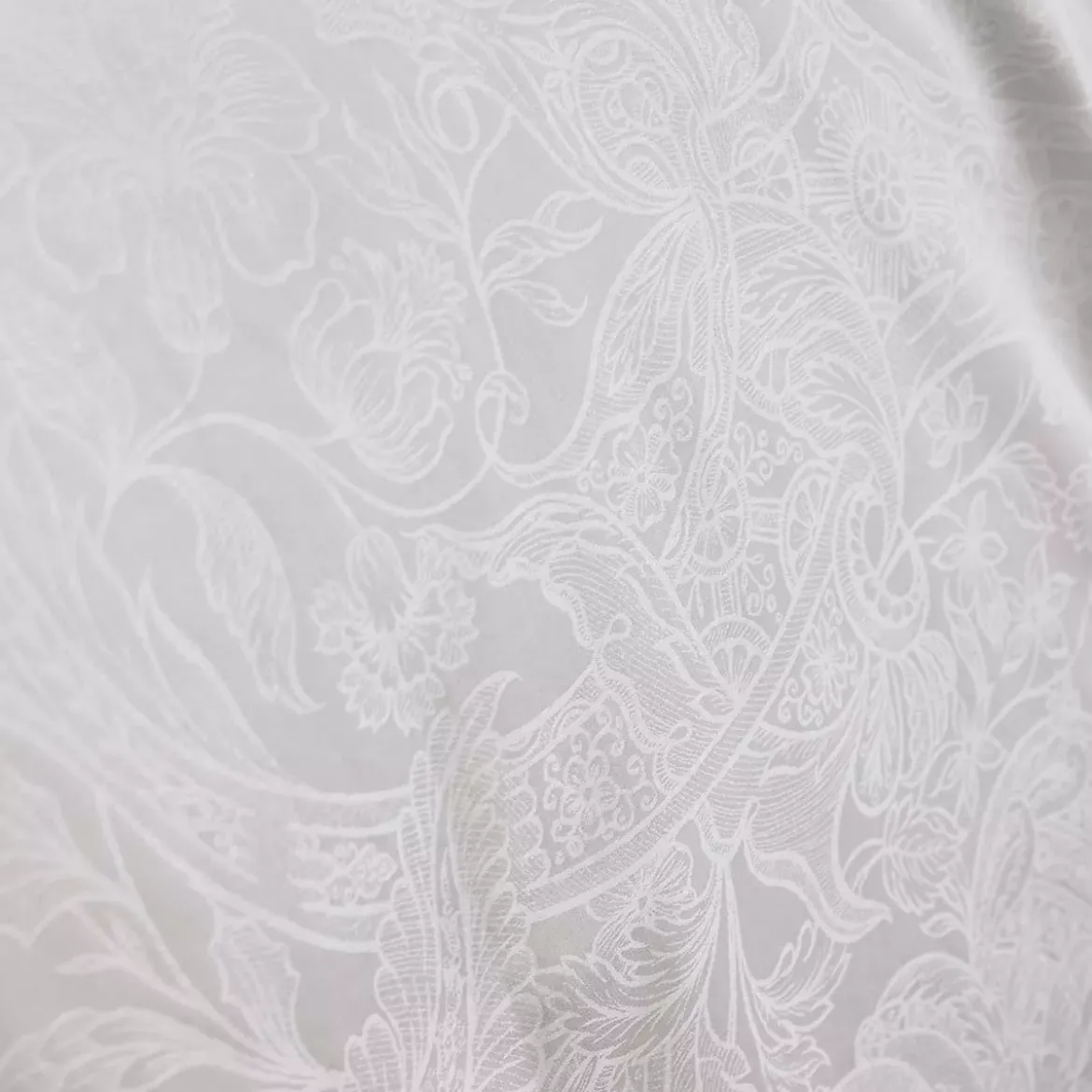 Housse de couette satin de coton motif jacquard blanc Alexandria diamant