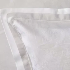 Housse de couette satin de coton motif jacquard blanc Alexandria diamant