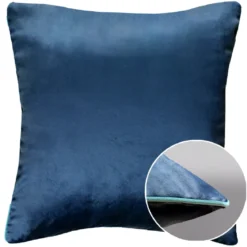 Housse de coussin polyester antitache 300 g/m² uni gris Velours uni titane-givre