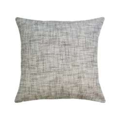 Housse de coussin polyester jeu d'unis beige Tweed naturel
