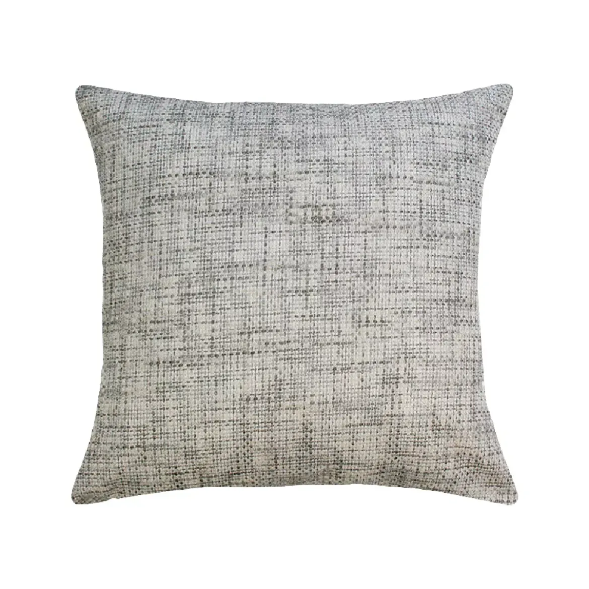 Housse de coussin polyester jeu d'unis beige Tweed naturel