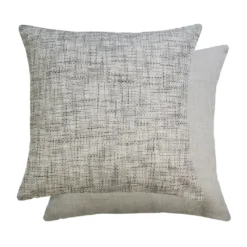Housse de coussin polyester jeu d'unis beige Tweed naturel