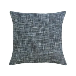 Housse de coussin polyester jeu d'unis gris Tweed orage
