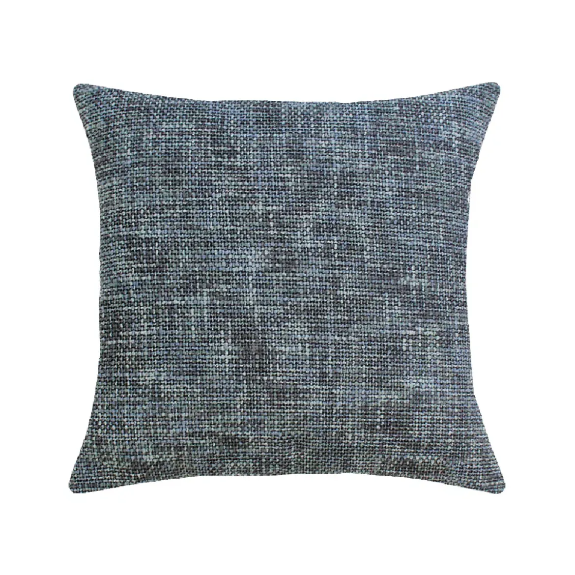 Housse de coussin polyester jeu d'unis gris Tweed orage