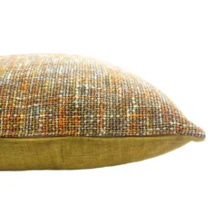 Housse de coussin polyester jeu d'unis orange Tweed orange