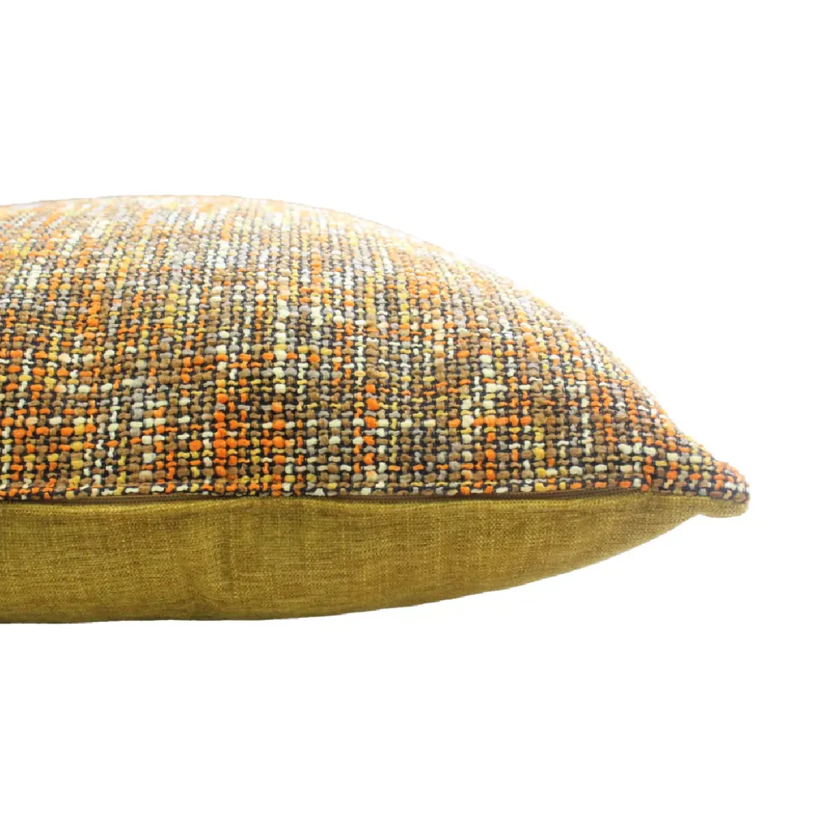 Housse de coussin polyester jeu d'unis orange Tweed orange