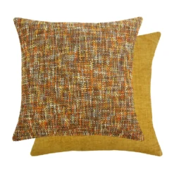 Housse de coussin polyester jeu d'unis orange Tweed orange
